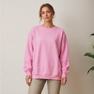 NoBo NWT Pink Oversized Classic Crewneck Sweatshirt Fleece S 4-6